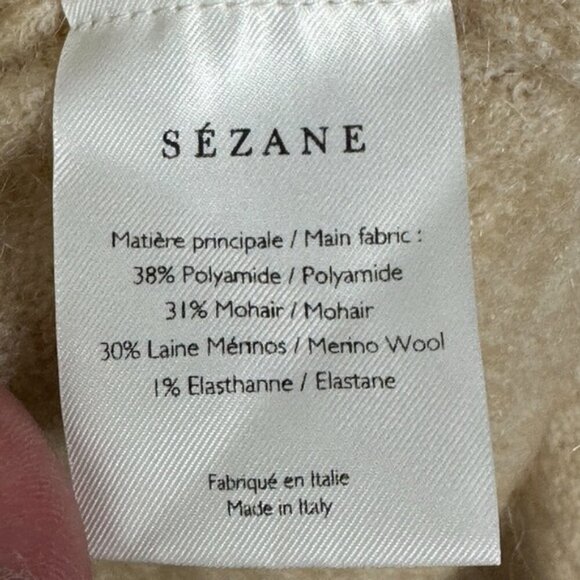 Sezane Mila Jumper Knit Sweater Square Neck Ruffle Mohair Merino Wool French XS - Picture 6 of 10